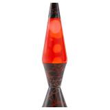 Spencer Gifts Lava Lamp - 17" Programmable Matter - The Original Motion Lamp - White Wax and Red Liquid with Polygon Pattern Printed Base Exclusive