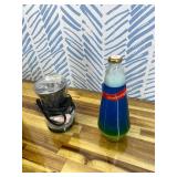 Spencer Gifts Lava Lamp - 17" Programmable Matter - The Original Motion Lamp - White Wax and Red Liquid with Polygon Pattern Printed Base Exclusive