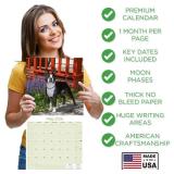 2025 2026 Boston Terrier Calendar - Dog Breed Monthly Wall Calendar - 12" x 24" Open - Thick No-Bleed Paper - Giftable - Academic Teacher