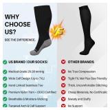 Compression Socks for Women Wide Calf: Plus Size 20-30mmHg Medical Support Stockings for Nurses, Pregnant Women, Men, Flying, Travel 3 Pairs (XXL-7XL)