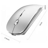 Bluetooth Wireless Mouse for Laptop mac MacBook ipad MacBook air MacBook pro pc Desktop Computer Windows Chromebook Notebook (Silver)