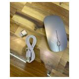 Bluetooth Wireless Mouse for Laptop mac MacBook ipad MacBook air MacBook pro pc Desktop Computer Windows Chromebook Notebook (Silver)