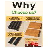 Taranta 2-Step Aluminum Ladder,Lightweight Folding Step Stool with Extra-Wide Anti-Slip Steps,330 lbs Capacity,Compact Space-Saving Design for Home,Kitchen and Office BlackWoodGrain