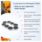 Retails for $110! The Lazy Susan Revolution - Full Set - Dark Gray - The First Patented Lazy Susan Turntable Expandable for Rectangular & Oblong Tables - Kitchen & Dining Tables - Great Gift! Parties 