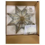 Retails for $117! Gold Star Flush Ceiling Light - 19.5 Inch Brass Glass Large Mount Fixture - Art Deco Mid Century Vintage Modern Moravian Lighting Lights for Bedroom Dining Kitchen Foyer Farmhouse Li