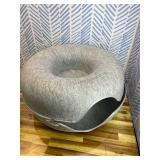Large Cat Tunnel Bed for Indoor Cats, Scratch Resistant Donut Cat Bed, Up to 30 Lbs (L 24x24x11, Light Grey)