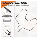 UPGRADED WB44T10010 Oven Bake Element by Beaquicy - Fit for GE Spectra Oven Models #jbp64boh1wh, 911.95291990, jbp65mom2bs, jbs55wok2ww, jdp39wor3wh, jbp65sok1ss,etc.