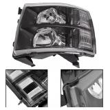 Retails for $126! Headlights Assembly Set With Bulbs & Harness For 2007-2013 Chevy Silverado 1500/2007-2014 Silverado 2500 3500&HD Cab Pickup Replacement Headlamps Black Housing Clear Reflector&Lens G