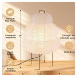 Noguchi Style Akari Floor Lamp, Rice Paper Lantern for Establishing A Warm and Cozy Ambiance in Any Room (Cloud), Japanses Floor Lamp