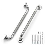 18 Inch Grab Bars for Shower, Stainless Steel Safety Handicap Grab Bars for Bathroom, Anti-Slip Shower Handle, Wall Mounted (2 Pack, Polished Nickel)