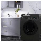 Washer Dryer Countertop Only, 27.5" x 27.5" Laundry Room Countertop for Folding, Washer and Dryer Countertop Single with Non-Slip Pads, Easy Install Washer and Dryer Topper with Edge Rails Black