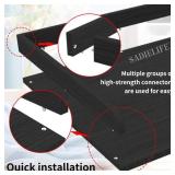 Washer Dryer Countertop Only, 27.5" x 27.5" Laundry Room Countertop for Folding, Washer and Dryer Countertop Single with Non-Slip Pads, Easy Install Washer and Dryer Topper with Edge Rails Black