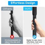 Tension Curtain Rod Black Shower Rod 40-166IN Extra Long Curtain Rods No Drilling Adjustable Tension Rods for Window Shower or Bathroom Outdoor Patio Diameter 1.26In
