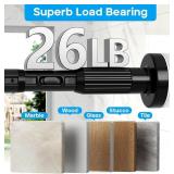 Tension Curtain Rod Black Shower Rod 40-166IN Extra Long Curtain Rods No Drilling Adjustable Tension Rods for Window Shower or Bathroom Outdoor Patio Diameter 1.26In
