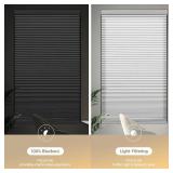 Boolegon Blackout Cellular Shades Cordless Pull Down Cellular Blinds Thermal Insulated Honeycomb Blinds for Windows, White