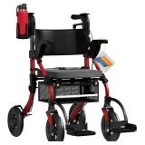 Retails for $180! BigAlex Rollator Walker with Seat,2 in 1 Rollator Walker Transport-Wheelchair,10" All-Terrain Wheel for Outdoor & Indoor Use,Wider Seat for Users,Wheelchair Combo-Lightweight,Red