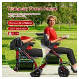 Retails for $180! BigAlex Rollator Walker with Seat,2 in 1 Rollator Walker Transport-Wheelchair,10" All-Terrain Wheel for Outdoor & Indoor Use,Wider Seat for Users,Wheelchair Combo-Lightweight,Red