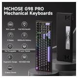 MCHOSE G98 PRO Wireless Mechanical Keyboard, Tri-Mode Connection Gaming Keyboard, Hot Swappable Custom Gasket Structure, Pre-lubed Linear Switches, Double Shot PBT Keycaps RGB LED Backlit Purple&Black