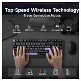 MCHOSE G98 PRO Wireless Mechanical Keyboard, Tri-Mode Connection Gaming Keyboard, Hot Swappable Custom Gasket Structure, Pre-lubed Linear Switches, Double Shot PBT Keycaps RGB LED Backlit Purple&Black