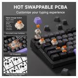 MCHOSE G98 PRO Wireless Mechanical Keyboard, Tri-Mode Connection Gaming Keyboard, Hot Swappable Custom Gasket Structure, Pre-lubed Linear Switches, Double Shot PBT Keycaps RGB LED Backlit Purple&Black