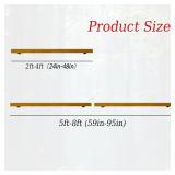 5FT Wooden Stair Railing Indoor, Wall Railings for Stairs, Hand Rails for Indoor Stairs, Non-Slip Stair Handrail for Home Garden Corridor Lofts Kindergarten Guardrail(2 Sections, 2 x 2.5FT)