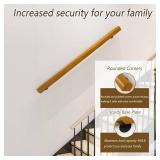 5FT Wooden Stair Railing Indoor, Wall Railings for Stairs, Hand Rails for Indoor Stairs, Non-Slip Stair Handrail for Home Garden Corridor Lofts Kindergarten Guardrail(2 Sections, 2 x 2.5FT)