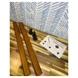 5FT Wooden Stair Railing Indoor, Wall Railings for Stairs, Hand Rails for Indoor Stairs, Non-Slip Stair Handrail for Home Garden Corridor Lofts Kindergarten Guardrail(2 Sections, 2 x 2.5FT)