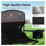 ALPHA CAMP Camping Chair 2 Pack Portable Chair with 3-Can Cooler Folding Chair with Side Pocket and Cup Holder, Collapsible for Camping, Tailgates, Beach, Fishing and Sports,2PC