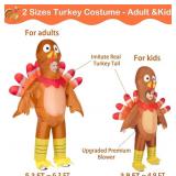 anroog Inflatable Costume for Adult Turkey Costume Halloween Turkey Thanksgiving Parade Blow up Costumes Suit Men Women Cosplay Party