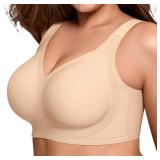 Bras for Women Supportive Wireless Push Up Bra Full Coverage No Underwear Seamless Plus Size for Older Women