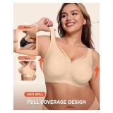 Bras for Women Supportive Wireless Push Up Bra Full Coverage No Underwear Seamless Plus Size for Older Women