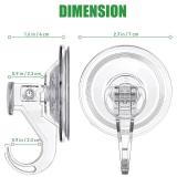 Suction Cup Hooks for Shower, Large Clear Heavy Duty Suction Cup Hooks, Wreath Hangers for Front Door Window Glass Kitchen Towel Loofah Utensils (4 Packs)