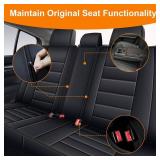 Retails for $180! Custom Leather Seat Covers for Chrysler 300 2007-2023 - Full Set Waterproof Car Seat Cover Compatible with seat Heating Function - Black