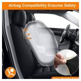 Retails for $180! Custom Leather Seat Covers for Chrysler 300 2007-2023 - Full Set Waterproof Car Seat Cover Compatible with seat Heating Function - Black