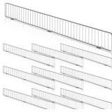 10 Pcs Retail Gondola Shelf Front Wire Fence Guard Rail 48" x 3" Sturdy Metal Supermarket Guardrail Chrome Commodity Organization Baffle Display Enhancer for Retail Stores Fruit Fresh Food