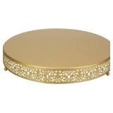 15.7 Gold Cake Stand, Metal Cupcake Dessert Stand Cake Display Holder, Cookies Fruit Serving Tray Decor Candy Table Display for Wedding Party Birthday Housewarming Anniversary (15.7in)