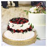 15.7 Gold Cake Stand, Metal Cupcake Dessert Stand Cake Display Holder, Cookies Fruit Serving Tray Decor Candy Table Display for Wedding Party Birthday Housewarming Anniversary (15.7in)