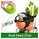 Cold Press Juicer Machines, Kitchen in the Box Slow Masticating Juicers Machine,3.26inch Large Wide Feed Chute Fit Whole Fruits & Vegetables,BPA Free,Easy to Clean (Bright Red)