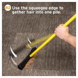 FURemover Original Pet Hair Rubber Broom with Squeegee, with 58 Telescopic Handle for Carpet, Tile and Hardwood and Handheld Lint Brush Combo