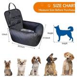 Dog Car Seat/Bed for Small & Medium Dogs up to 40 lbs Plush Cushion, Safety Belt, Waterproof Washable Cover, Storage Pockets Fits Front & Back Seats, Travel Booster Seat for Pets