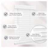 Lotus & Windoware Cordless, 2 Inch Faux Wood Blind, 34.5 Wide x 60 Long, Window Blinds, Blinds & Shades, Blinds for Indoor Windows, Embossed, Bright White