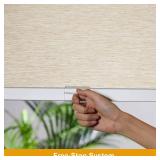 Persilux Custom Size Natural Woven Cordless Roller Shades, Free-Stop Window Shades for Home, Roller Window Shades, Light Filtering Window Blinds for Windows, Kitchen and Door (Khaki)