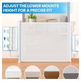 Retractable Safety Baby Gate or Mesh Dog Gate,Durable Portable Mesh Retractable Gate,Easy to Use for Stairs, Doorways, Hallways, Indoor, Outdoor, 33.5 Tall, Extends to 55 Wide,White