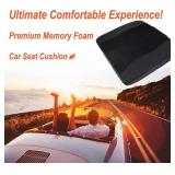 Car Seat Cushion, Comfort Memory Foam Car Cushions for Driving - Sciatica & Lower Back Pain Relief, Driver Seat Pillow for Auto, Office Chair, Wheelchair - Black