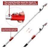 GARTOL Pruner for Garden, Cut Upto 1 Inch & Hold Telescopic Pole Pruner, Fruit Picker with Rotating Blade Head, Lightweight Aluminum Extendable Handle for Tree Branch Cutter, 3.67-5.45 FT, Silver