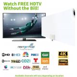 Mohu Leaf Supreme Pro Paper-Thin Indoor TV Antenna, Amplified, UHF VHF, 65-Mile Range, Multi-Directional w/12 ft. Cable, Signal Indicator