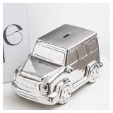 Yundu Silver Ceramics Car Model Piggy Bank Boalord, Piggy Bank for Kids, Coin Bank, Money Bank for Boys and Girls, Fun Home Decoration, for Birthday Christmas
