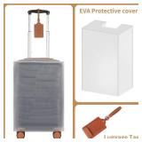 22 14 9 Airline Approved Carry On Expandable Luggage with Front Open Pocket, Spinner Wheels, ABS+PC Hardshell Small 20inch Suitcase with Protective Cover and Luggage Tag, Black