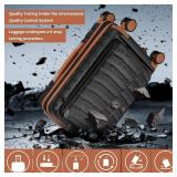 22 14 9 Airline Approved Carry On Expandable Luggage with Front Open Pocket, Spinner Wheels, ABS+PC Hardshell Small 20inch Suitcase with Protective Cover and Luggage Tag, Black