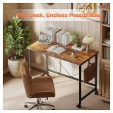 Mericonia Rolling Computer Desk with Wheels, Gaming Desk for Small Spaces, Modern Simple Style Table for Home Office, Study Writing Table